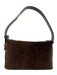 Verafied Brown Suede Adjustable Strap Top Zip Gold Hardware Bag Brown / Small