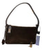 Verafied Brown Suede Adjustable Strap Top Zip Gold Hardware Bag Brown / Small