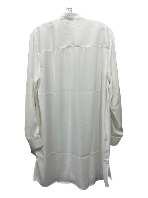 Summersalt Size S White Polyester Button Down Long Sleeve Shirt Dress Dress White / S