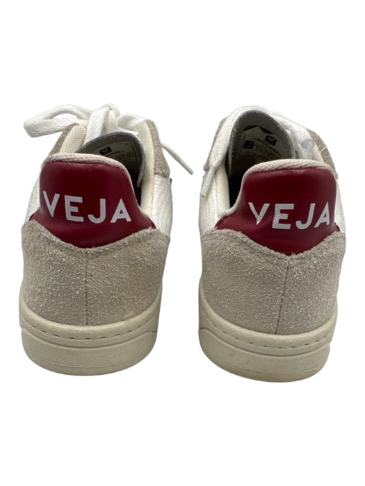 Veja Shoe Size 5 White, Beige & Red Leather & Textile Upper Logo Side Sneakers White, Beige & Red / 5