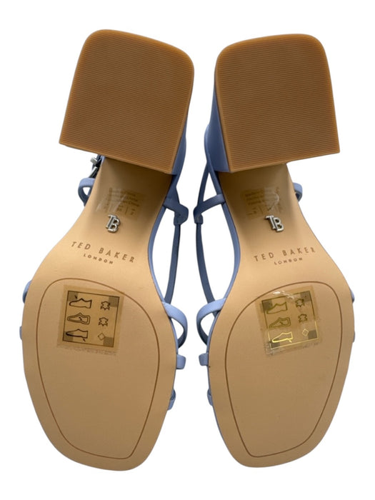 Ted Baker Shoe Size 5 Periwinkle Purple Leather Upper Bow Ankle Buckle Sandals Periwinkle Purple / 5