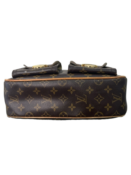 Louis Vuitton Brown & Tan Coated Canvas & Leather Monogram Shoulder Strap Bag Brown & Tan / Medium