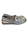 Coach Shoe Size 9.5 Silver Leather Crinkle Almond Toe Logo Driving Loafer Shoes Silver / 9.5