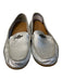 Coach Shoe Size 9.5 Silver Leather Crinkle Almond Toe Logo Driving Loafer Shoes Silver / 9.5