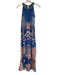 RANNA GILL Size 0 Blue & Multi No Fabric Tag Lined Side Zip Round Neck Dress Blue & Multi / 0