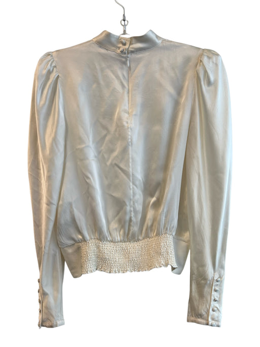 Frame Size S/P Ivory No Fabric Tag Back Zip Long Sleeve high neck Top Ivory / S/P