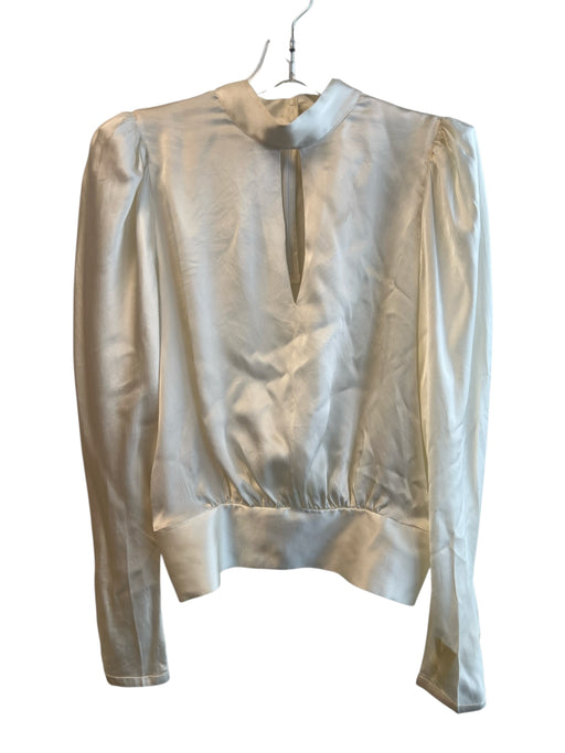 Frame Size S/P Ivory No Fabric Tag Back Zip Long Sleeve high neck Top Ivory / S/P