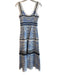 Gianni Bini Size 0 Blue, White & Black No Fabric Tag Side Zip V Neck Dress Set Blue, White & Black / 0