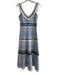 Gianni Bini Size 0 Blue, White & Black No Fabric Tag Side Zip V Neck Dress Set Blue, White & Black / 0