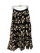 Eva Franco Size 4 Black & Beige Polyester Floral Floor Length Back Zip Skirt Black & Beige / 4