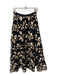 Eva Franco Size 4 Black & Beige Polyester Floral Floor Length Back Zip Skirt Black & Beige / 4