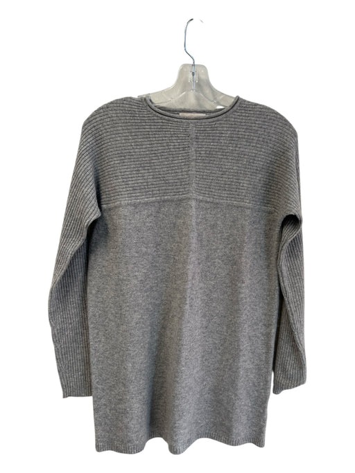 Tory Burch Size L Light Gray Cashmere Ribbed Long Sleeve Round Neck Sweater Light Gray / L