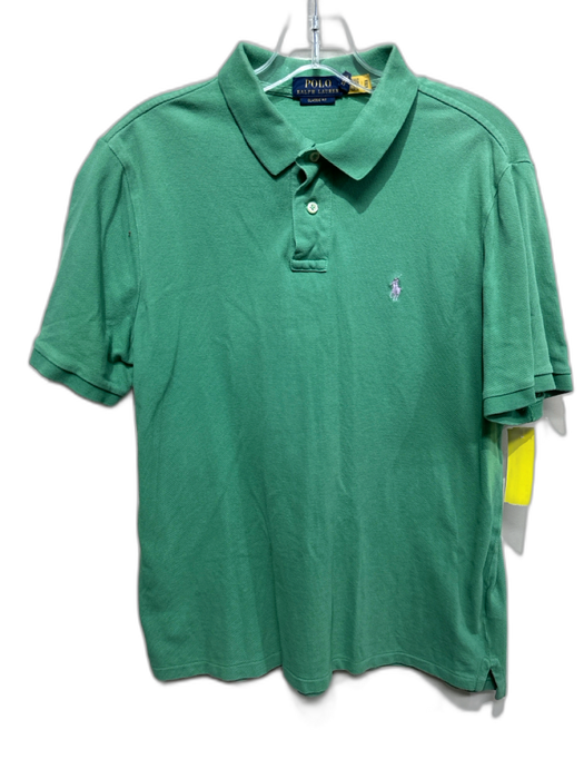 Polo Size L Green Cotton Solid Polo Men's Short Sleeve Green / L