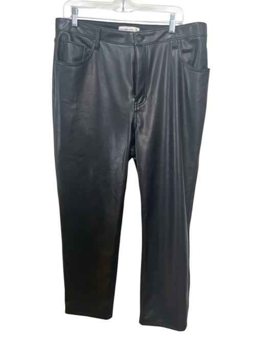 Abercrombie & Fitch Size 33 Black Polyurethane High Rise Pockets Pants Black / 33