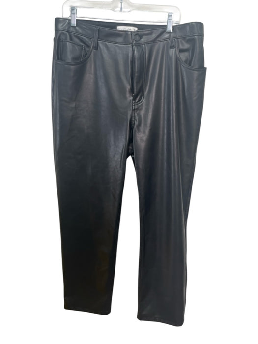 Abercrombie & Fitch Size 33 Black Polyurethane High Rise Pockets Pants Black / 33