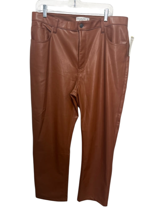 Abercrombie & Fitch Size 33 Rust Brown Polyurethane High Rise Pockets Pants Rust Brown / 33
