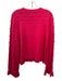 S'edge Size Large Hot pink Cotton Blend Long Sleeve Pom Pom Knit Ribbed Sweater Hot pink / Large