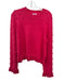 S'edge Size Large Hot pink Cotton Blend Long Sleeve Pom Pom Knit Ribbed Sweater Hot pink / Large