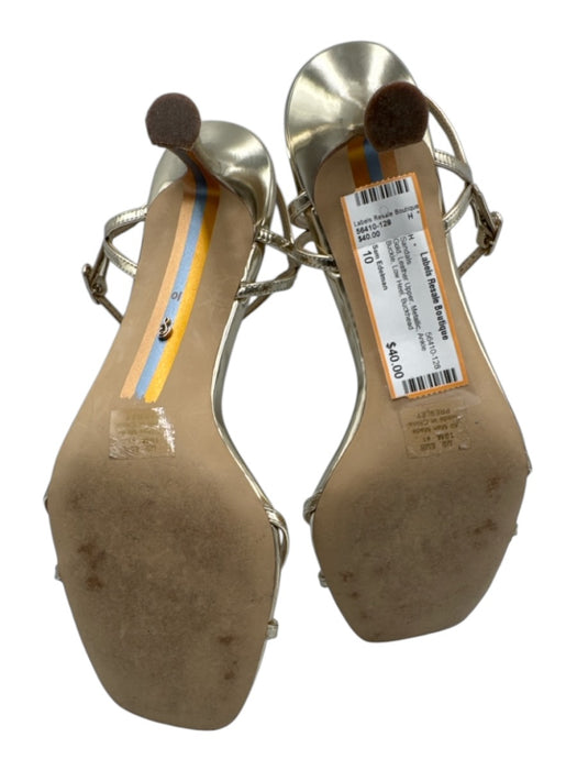 Sam Edelman Shoe Size 10 Gold Leather Upper Metallic Ankle Buckle Sandals Gold / 10