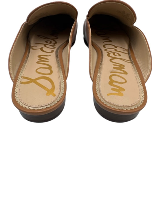 Sam Edelman Shoe Size 9.5 Camel Brown Leather Upper Gold Horsebit Mule Loafers Camel Brown / 9.5