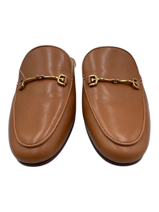 Sam Edelman Shoe Size 9.5 Camel Brown Leather Upper Gold Horsebit Mule Loafers Camel Brown / 9.5