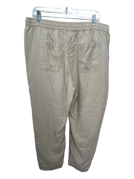 J Crew Size XL Beige Elastic Drawstring Waist Patch Pocket Tapered Pants Beige / XL