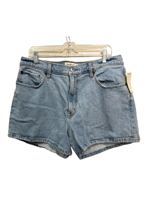 Abercrombie & Fitch Size 33 Light Wash Cotton Blend High Rise Distressed Shorts Light Wash / 33