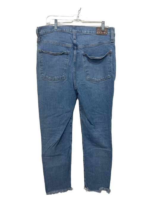 Madewell Size 32 Medium Wash Cotton Blend High Rise Raw Hem Jeans Medium Wash / 32
