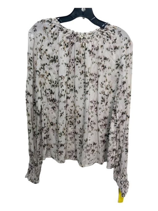 Cloth & Stone Size XL White, Green, Pink Rayon Long Sleeve Abstract Print Top White, Green, Pink / XL