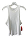 Good American Size 4 White Cotton Blend Ribbed Sleeveless Scoop Neck Top White / 4