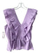 Strut & Bolt Size L Light Purple Rayon & Nylon Blend V Neck Smocked Peplum Top Light Purple / L