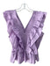 Strut & Bolt Size L Light Purple Rayon & Nylon Blend V Neck Smocked Peplum Top Light Purple / L