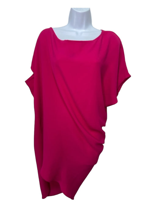 Trina Turk Size XS Hot pink Polyester One Shoulder Short Sleeve Shift Dress Hot pink / XS