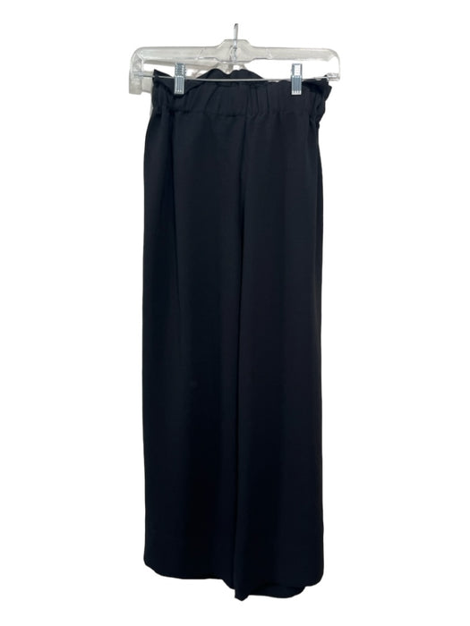 Madewell Size M Black Polyester Paperbag Waist Wide Leg Crop Tie Waist Pants Black / M