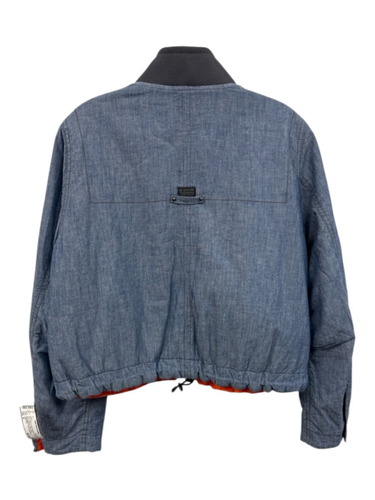 G Star Raw Size M Blue Cotton & Linen Polyester Fill Puffer Zip Up Bomber Jacket Blue / M