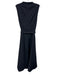 Akris Punto Size 8 Navy Blue Polyester & Cotton Sleeveless Pleated Midi Dress Navy Blue / 8