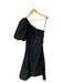 Aureta Size M Black 100% Cotton One Shoulder Midi Dress Black / M