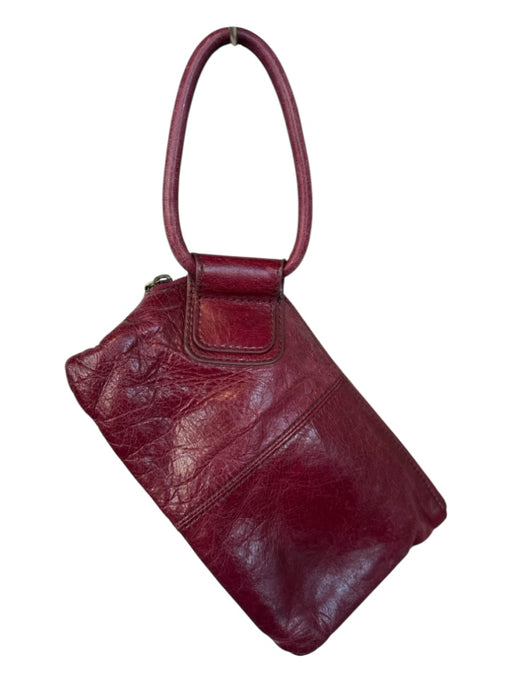 Hobo Maroon Leather Wristlet Zip Around Card holder Bag Maroon / S