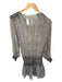 Ulla Johnson Size 2 Gray & Black Silk Long Sleeve Snake Print Dress Gray & Black / 2