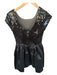 Sea New York Size 2 Black Sequin Short Sleeve Dress Black / 2