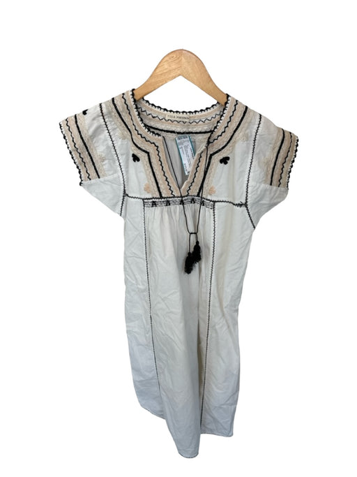 Ulla Johnson Size 2 White & Black Cotton Short Sleeve Embroider Detailing Dress White & Black / 2