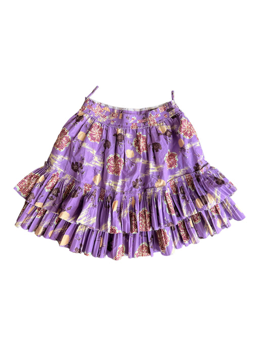 Ulla Johnson Size 6 Purple & tan print Cotton Flowers Mini Skirt Purple & tan print / 6