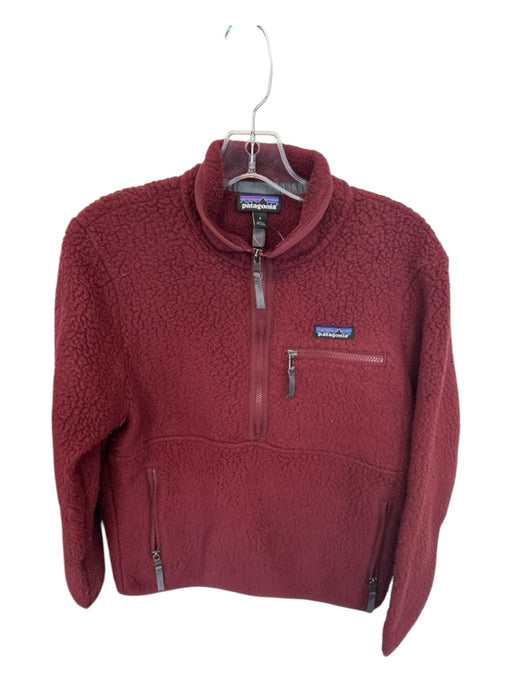 Patagonia Size S Maroon Polyester Fuzzy Half Zip Athletic Jacket Maroon / S