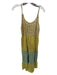 Zara Size S Yellow & Blue Cotton Spaghetti Strap Maxi Dress Yellow & Blue / S