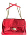 Coach Red & Gold Leather Chain Strap Front Flap Turnlock Bag Red & Gold / M