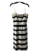 BCBG Maxazria Size 10 White & Black Polyester Stripe Strapless Back Zip Dress White & Black / 10