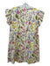 Taylor Tillman Size M Beige & Multi Cotton Blend Floral Round Tie Neck Dress Beige & Multi / M