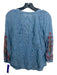 Johnny Was Size S Blue Red Green Cotton Blend Embroidered Round Split Neck Top Blue Red Green / S