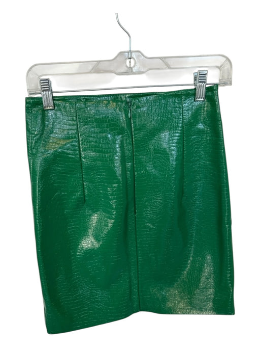 Porridge Size S Green Vegan Leather High Waist Croc Embossed A Line Skirt Green / S