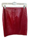 Porridge Size S Red Vegan Leather High Waist Croc Embossed A Line Skirt Red / S
